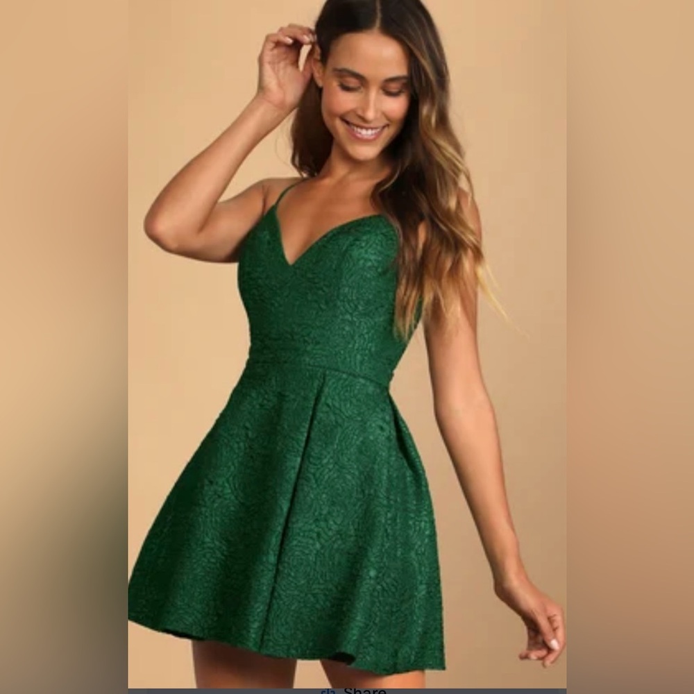 LULUS WOMEN’S EMERALD GREEN MINI DRESS